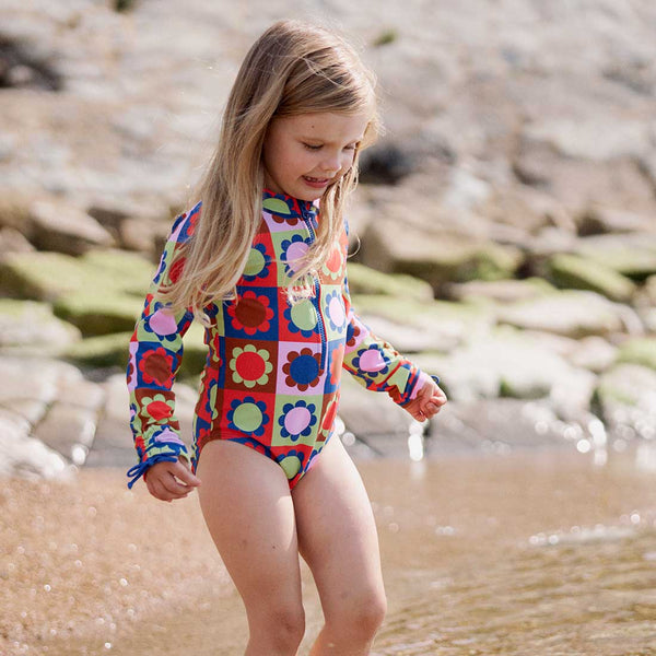 SS24 Swimsuit checkfloral girl grande SS24 Swimsuit checkfloral girl grande