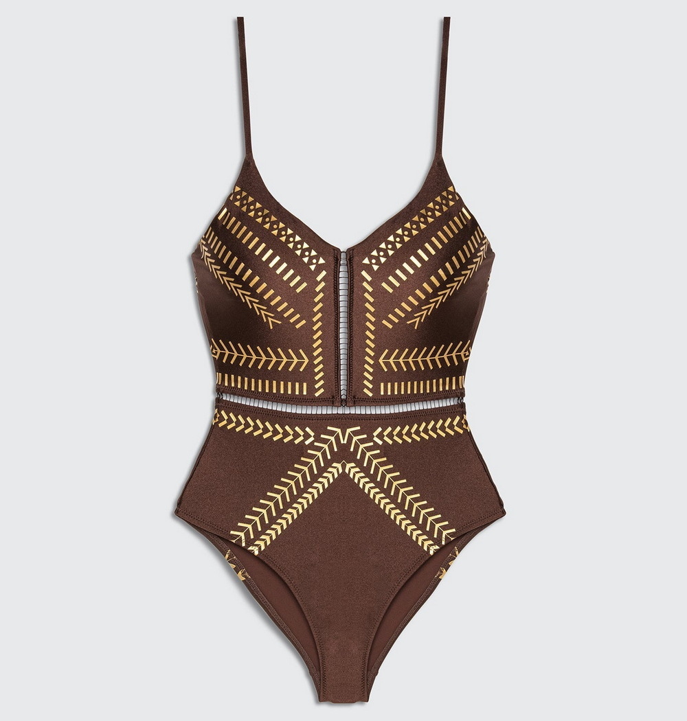 kim brown gold biliblond swimwear traje de banho kim marrom dourado biliblond