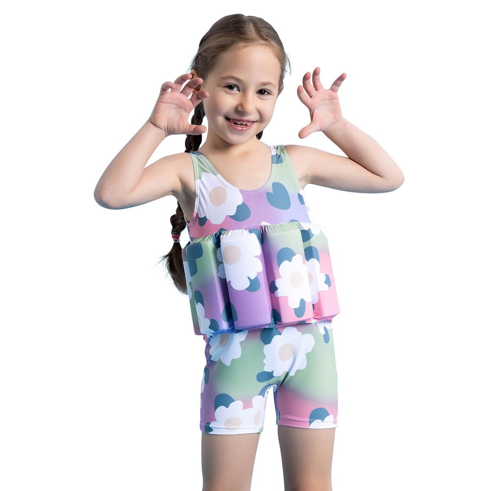 IDOPIP Kids Girls Floatation Swimsuit with Adjustable Buoyancy Baby Float Bathing Suit Swimwear IDOPIP Kids Swimsuit Nofio Merched gyda Hynofedd Addasadwy Babanod Siwt Ymdrochi Dillad Nofio