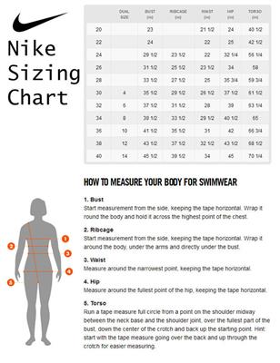 nike sizing chart Πίνακας μεγεθών nike