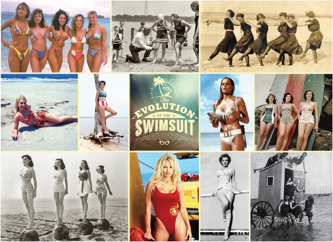 evolution of swimsuits еволюция на банските костюми