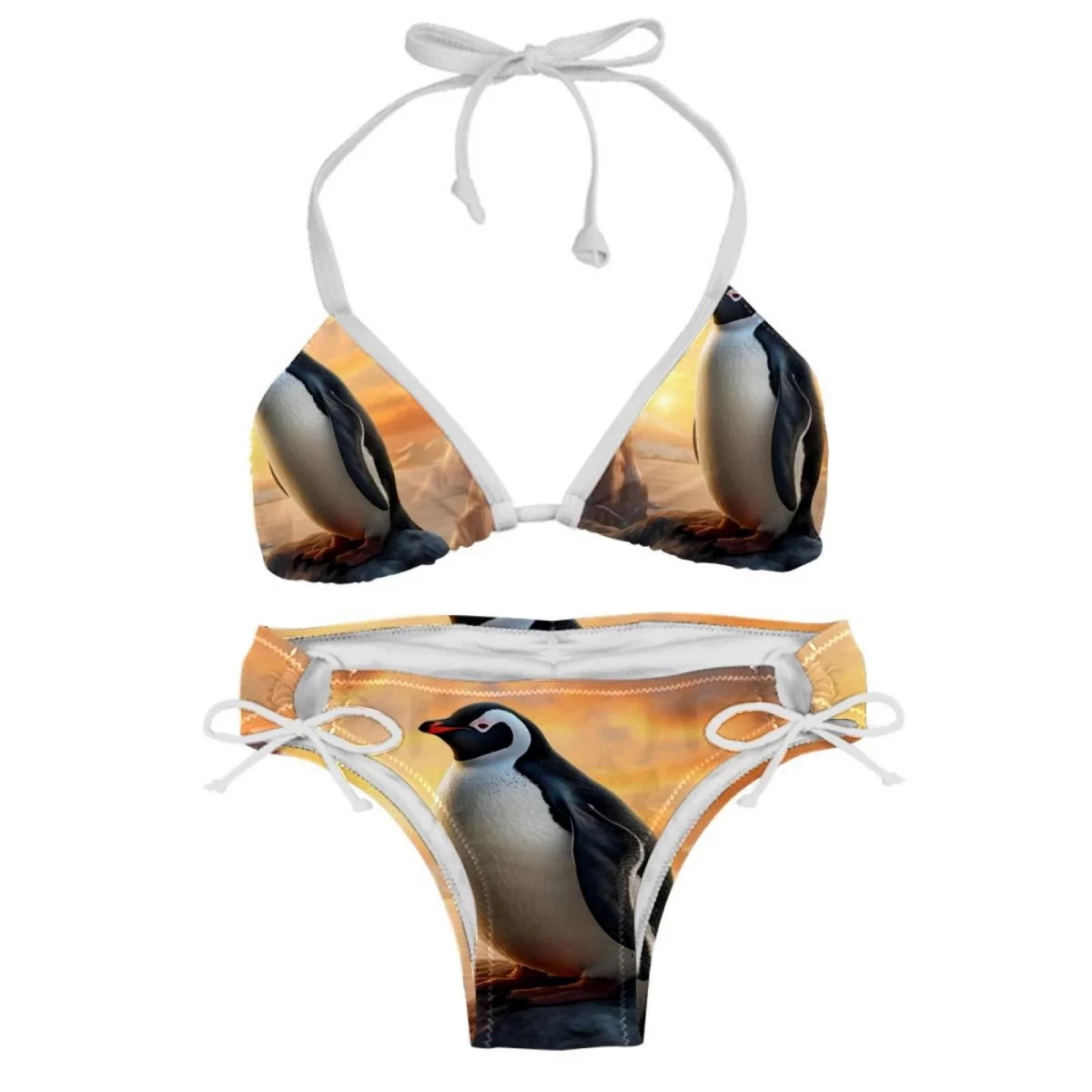 Penguin Swimsuit Women Bikini Set with Detachable Sponge and Adjustable Strap Swimwear 2 Pack for Various Scenes Pikkewyn swembroek vroue bikini stel met afneembare spons en verstelbare band swemklere 2 pak vir verskillende tonele
