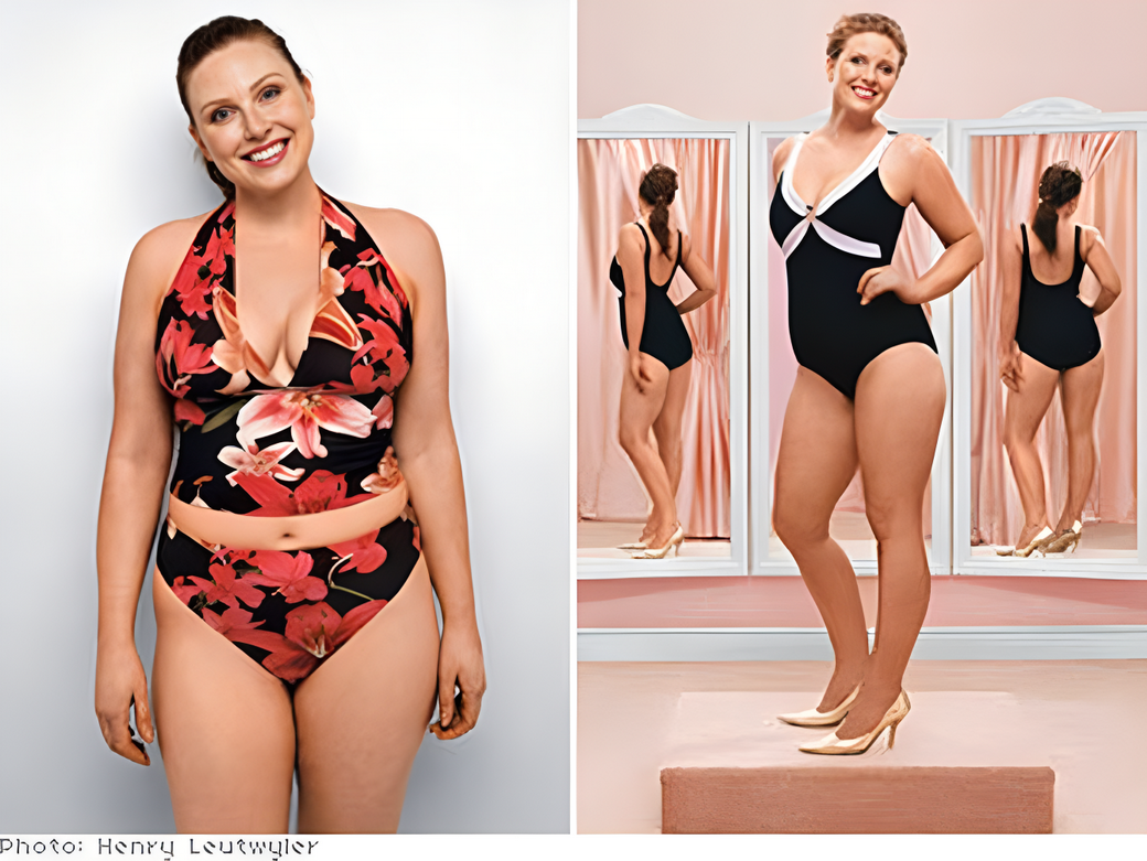 how to not look fat in a swimsuit چگونه با لباس شنا چاق به نظر نرسیدیم